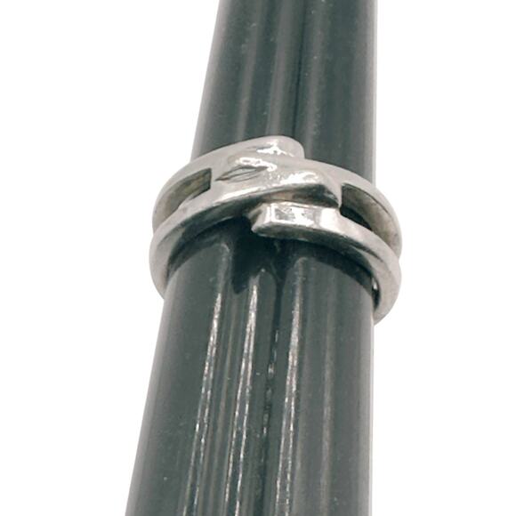 Sterling Silver Wrap Ring Size 7.75 Double Band Modernist 925 NF Vintage - Picture 4 of 14